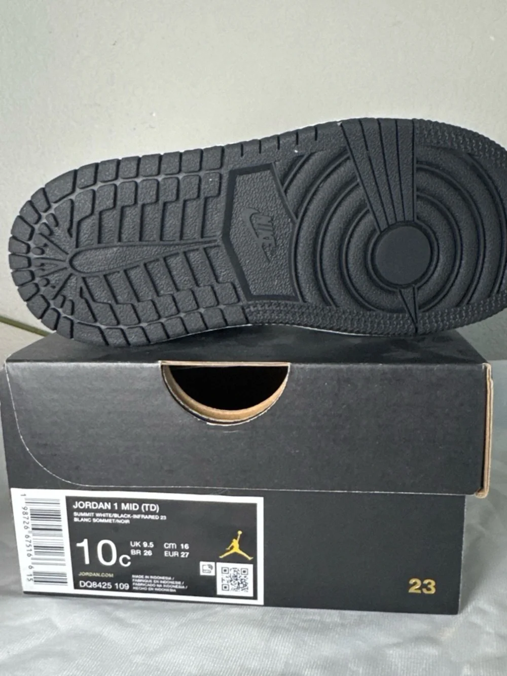 Toddler/Baby Jordan 1 Mid Kids Sneaker in ‘Summit White’